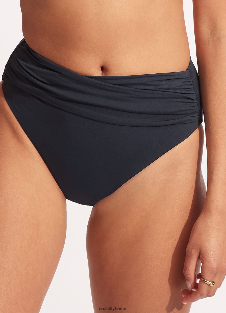 Badebekleidung Seafolly Kollektive Hose mit hoher Taille und Wickelfront echte Marine Frauen 6RVZTV205
