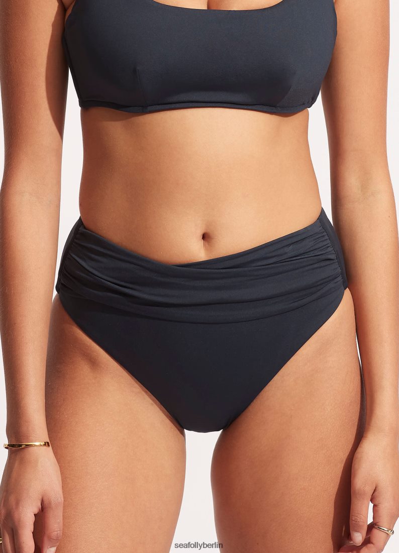 Badebekleidung Seafolly Kollektive Hose mit hoher Taille und Wickelfront echte Marine Frauen 6RVZTV205