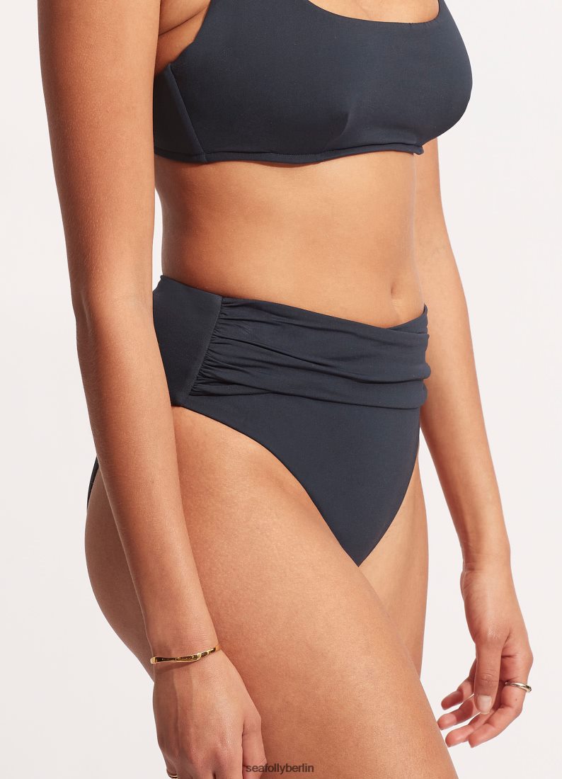 Badebekleidung Seafolly Kollektive Hose mit hoher Taille und Wickelfront echte Marine Frauen 6RVZTV205