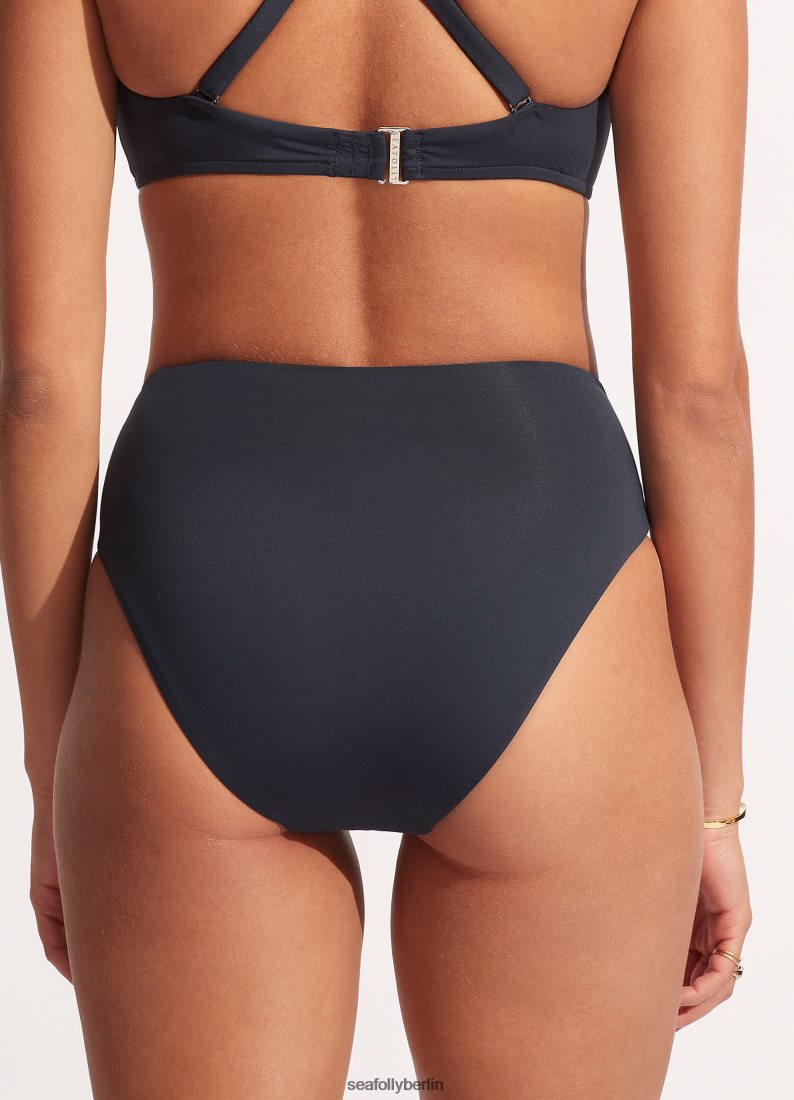 Badebekleidung Seafolly Kollektive Hose mit hoher Taille und Wickelfront echte Marine Frauen 6RVZTV205
