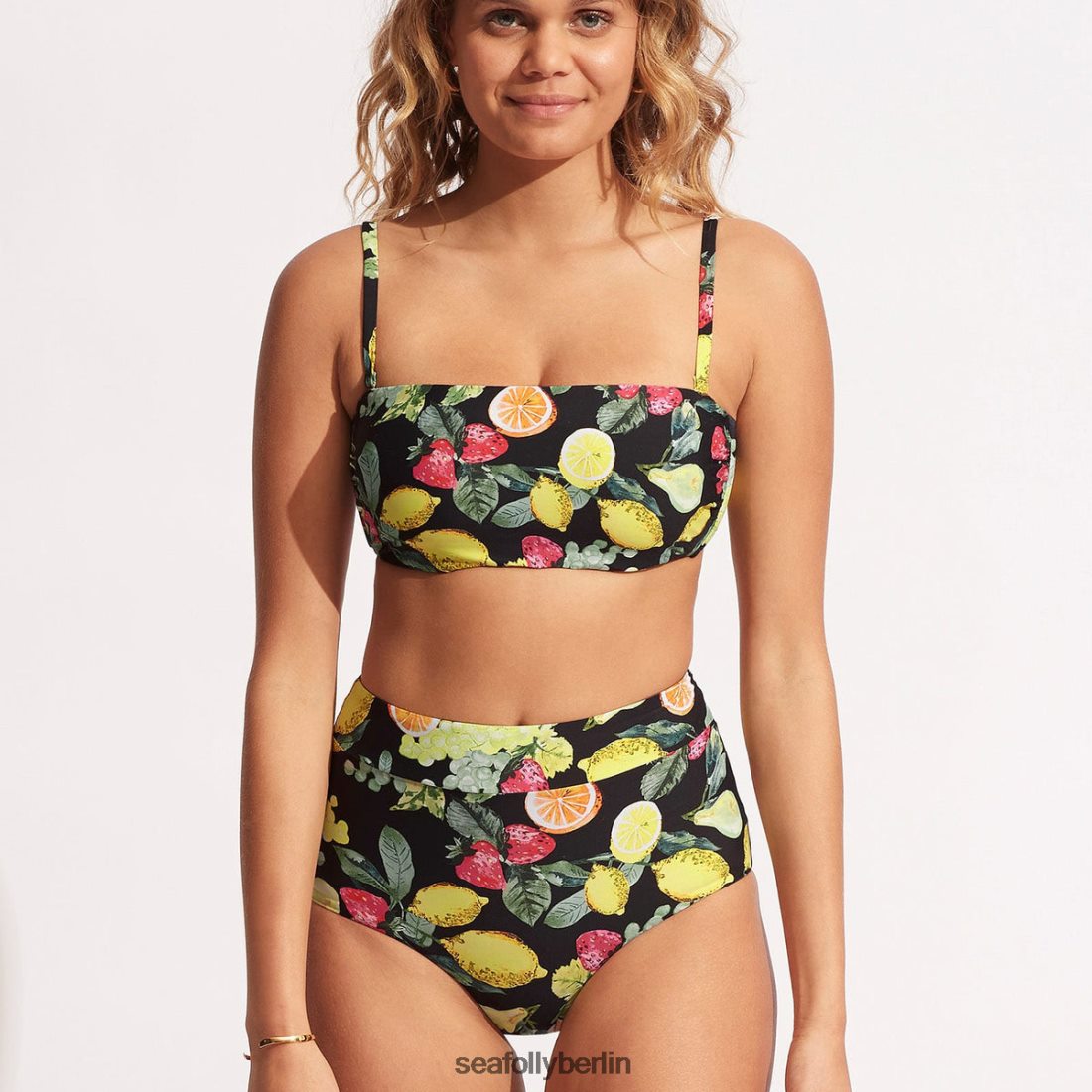 Badebekleidung Seafolly Lemoncello-Hose mit hohem Bund Schwarz Frauen 6RVZTV633