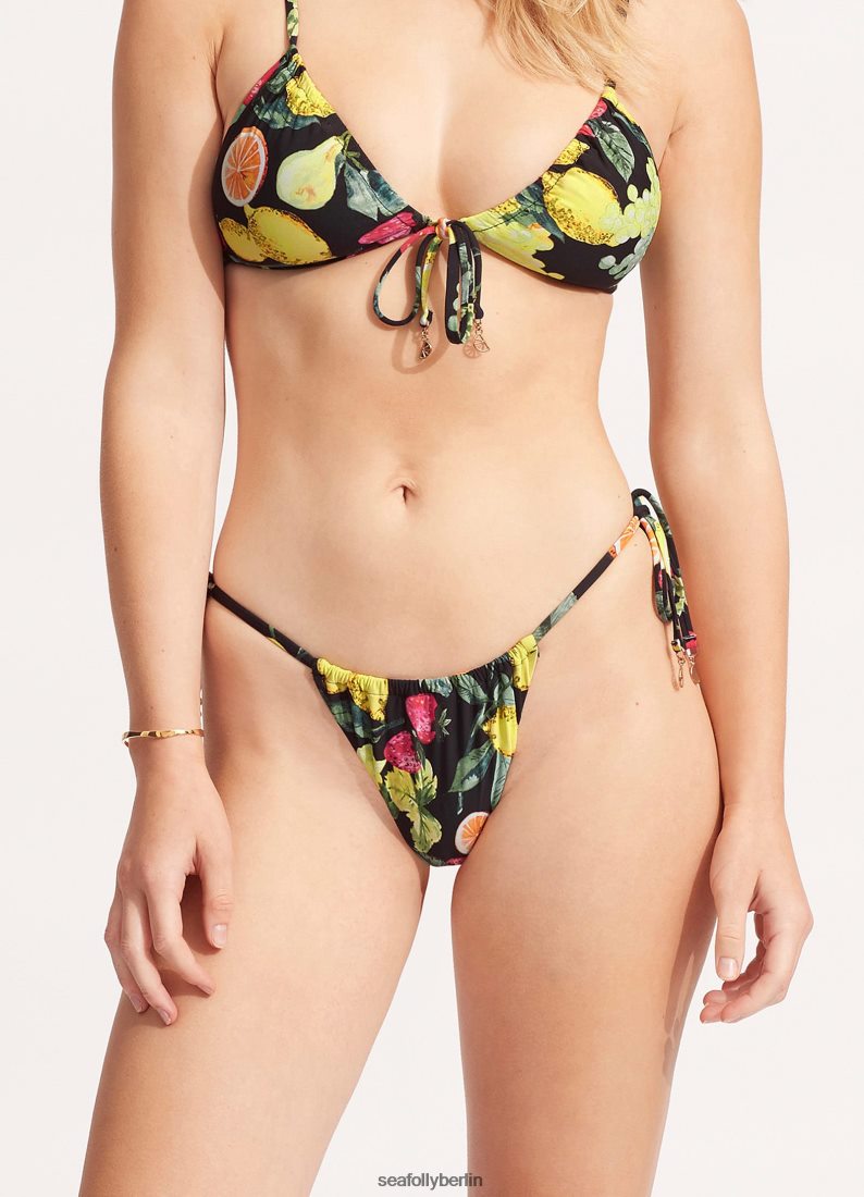 Badebekleidung Seafolly Lemoncello Rio-Hose mit Kordelzug an der Seite Schwarz Frauen 6RVZTV631