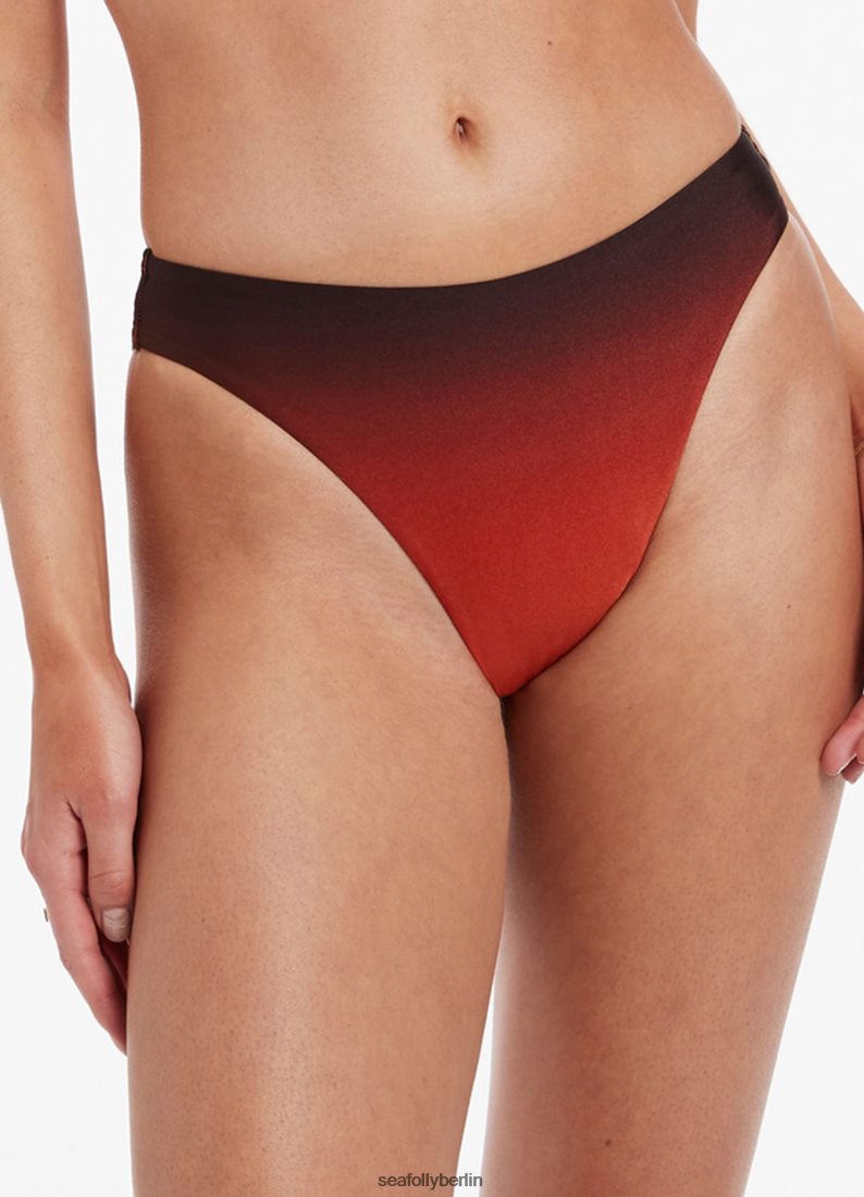 Badebekleidung Seafolly Oia Sunset Bikinihose mit hohem Beinausschnitt gebranntes Orange Frauen 6RVZTV345