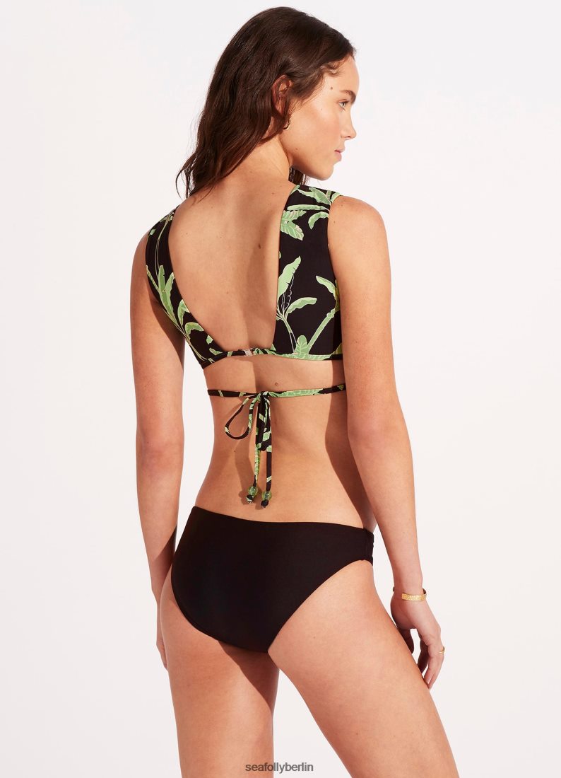 Badebekleidung Seafolly Palm Paradise Hipster-Hose Schwarz Frauen 6RVZTV551
