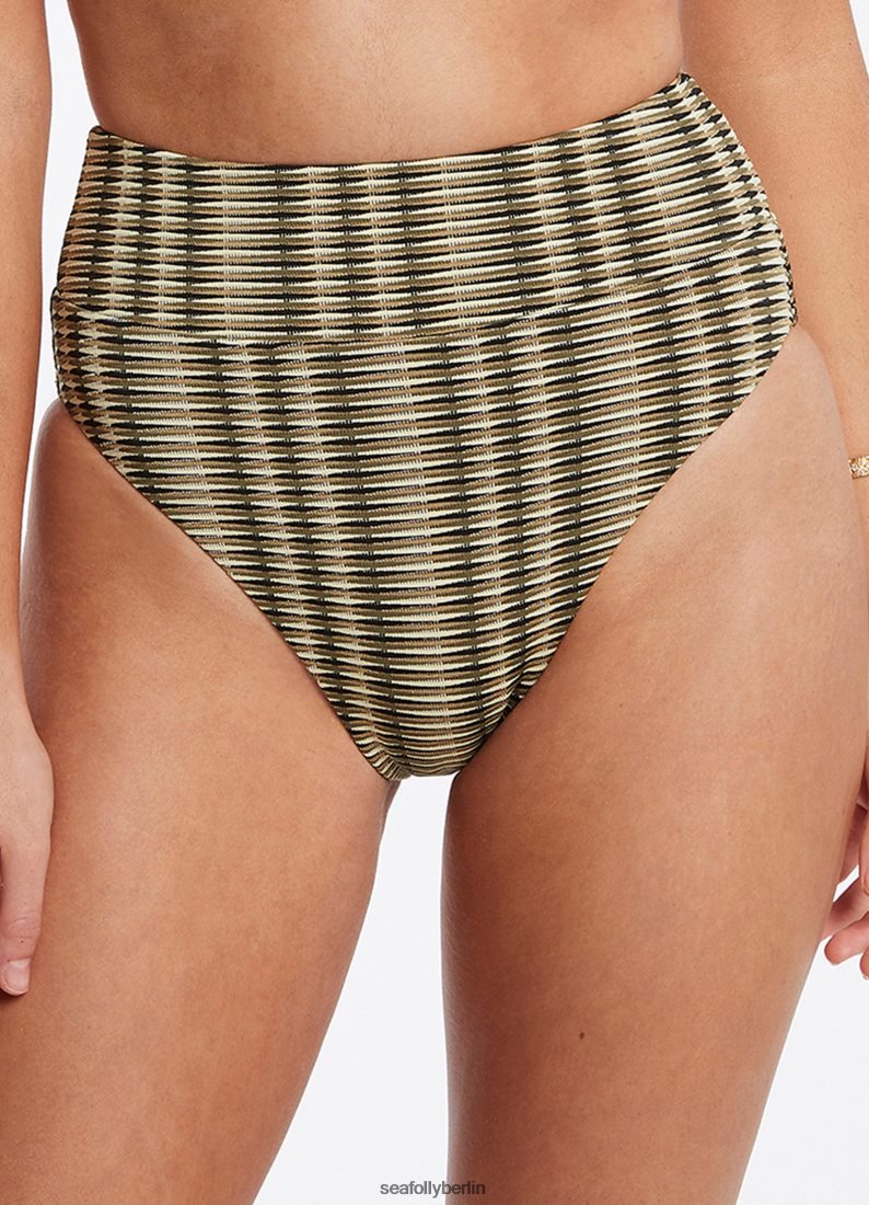 Badebekleidung Seafolly Ravello-Hose mit hohem Beinausschnitt Olive Frauen 6RVZTV579