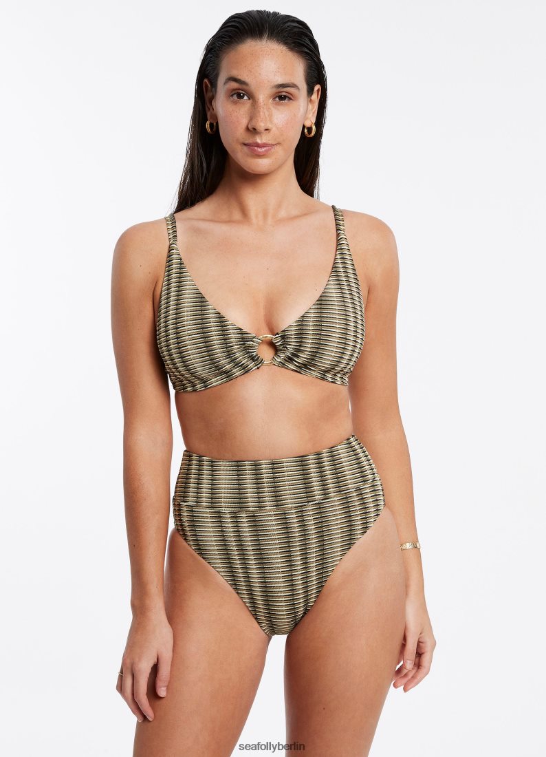 Badebekleidung Seafolly Ravello-Hose mit hohem Beinausschnitt Olive Frauen 6RVZTV579