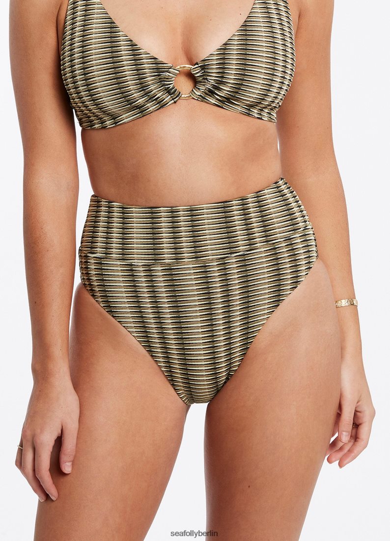 Badebekleidung Seafolly Ravello-Hose mit hohem Beinausschnitt Olive Frauen 6RVZTV579