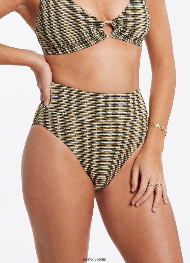 Badebekleidung Seafolly Ravello-Hose mit hohem Beinausschnitt Olive Frauen 6RVZTV579