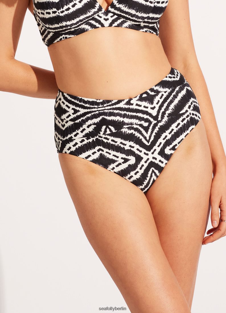 Badebekleidung Seafolly Sansibar-Hose mit hohem Bund Schwarz Frauen 6RVZTV549