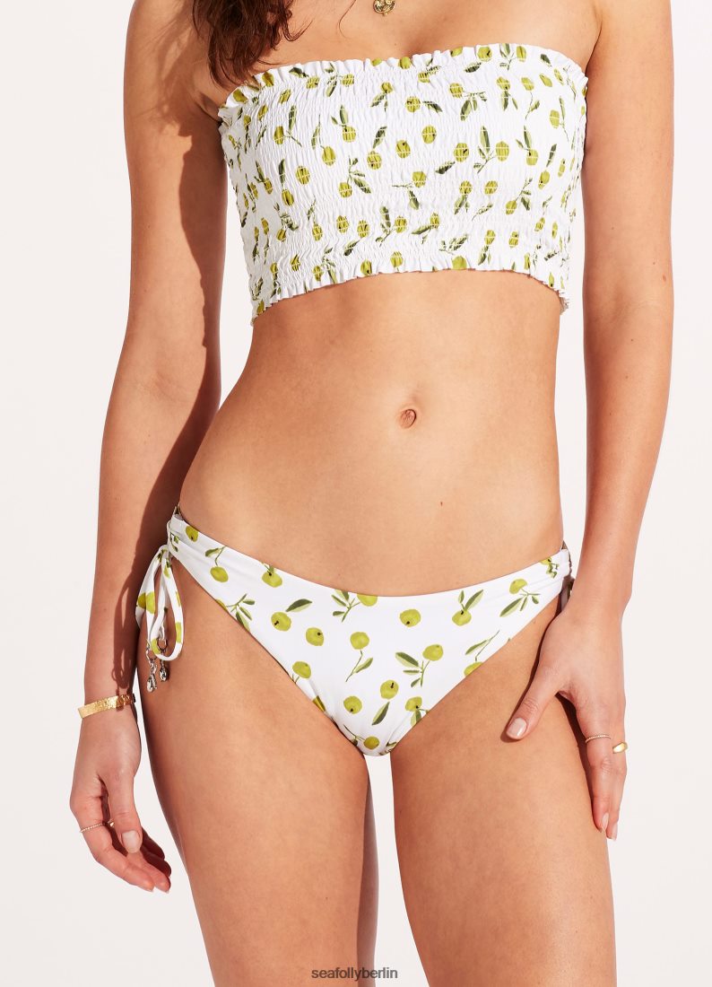 Badebekleidung Seafolly Sommerhose mit seitlicher Schnürung und Crush-Schleife weiches Oliv Frauen 6RVZTV543