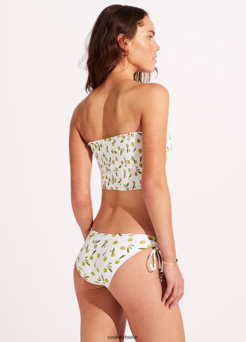 Badebekleidung Seafolly Sommerhose mit seitlicher Schnürung und Crush-Schleife weiches Oliv Frauen 6RVZTV543