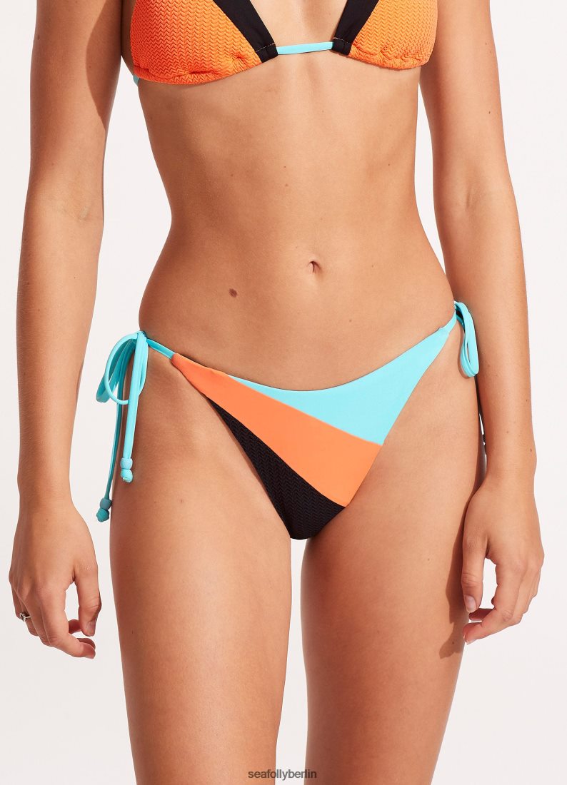 Badebekleidung Seafolly Stück Spleiß-Bikiniunterteil mit seitlicher Schnürung Schwarz Frauen 6RVZTV627