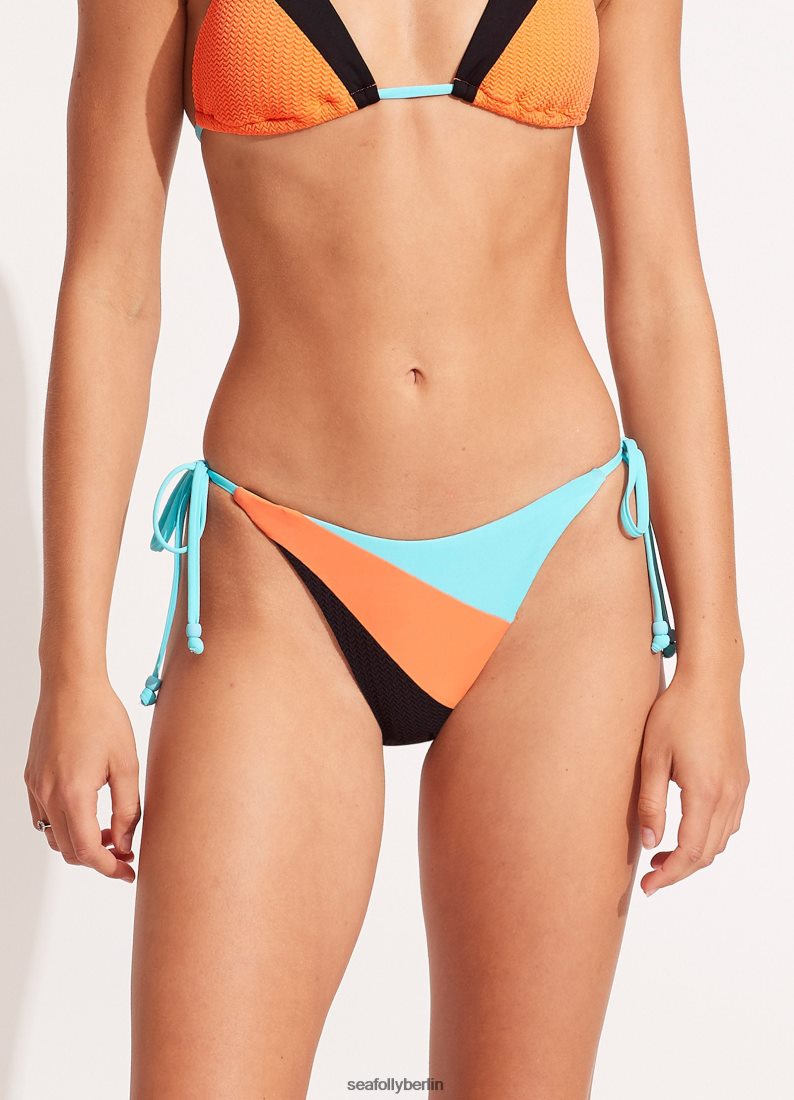 Badebekleidung Seafolly Stück Spleiß-Bikiniunterteil mit seitlicher Schnürung Schwarz Frauen 6RVZTV627
