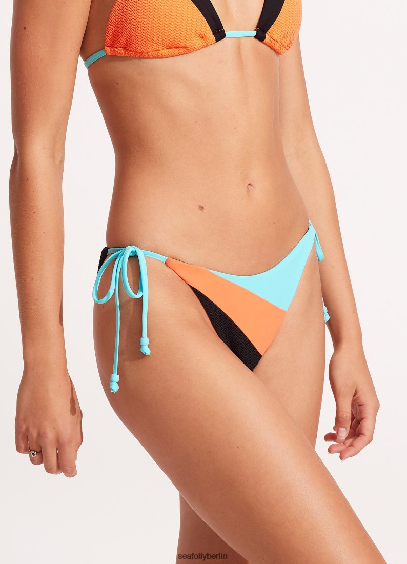 Badebekleidung Seafolly Stück Spleiß-Bikiniunterteil mit seitlicher Schnürung Schwarz Frauen 6RVZTV627