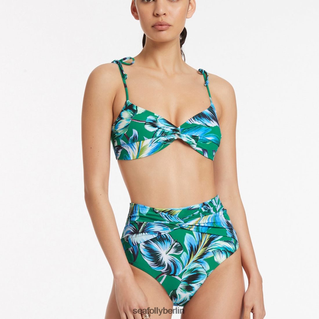 Badebekleidung Seafolly Viva Twist-Front-Bikiniunterteil Smaragd Frauen 6RVZTV422