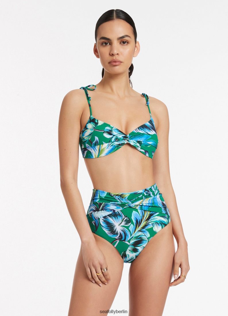 Badebekleidung Seafolly Viva Twist-Front-Bikiniunterteil Smaragd Frauen 6RVZTV422