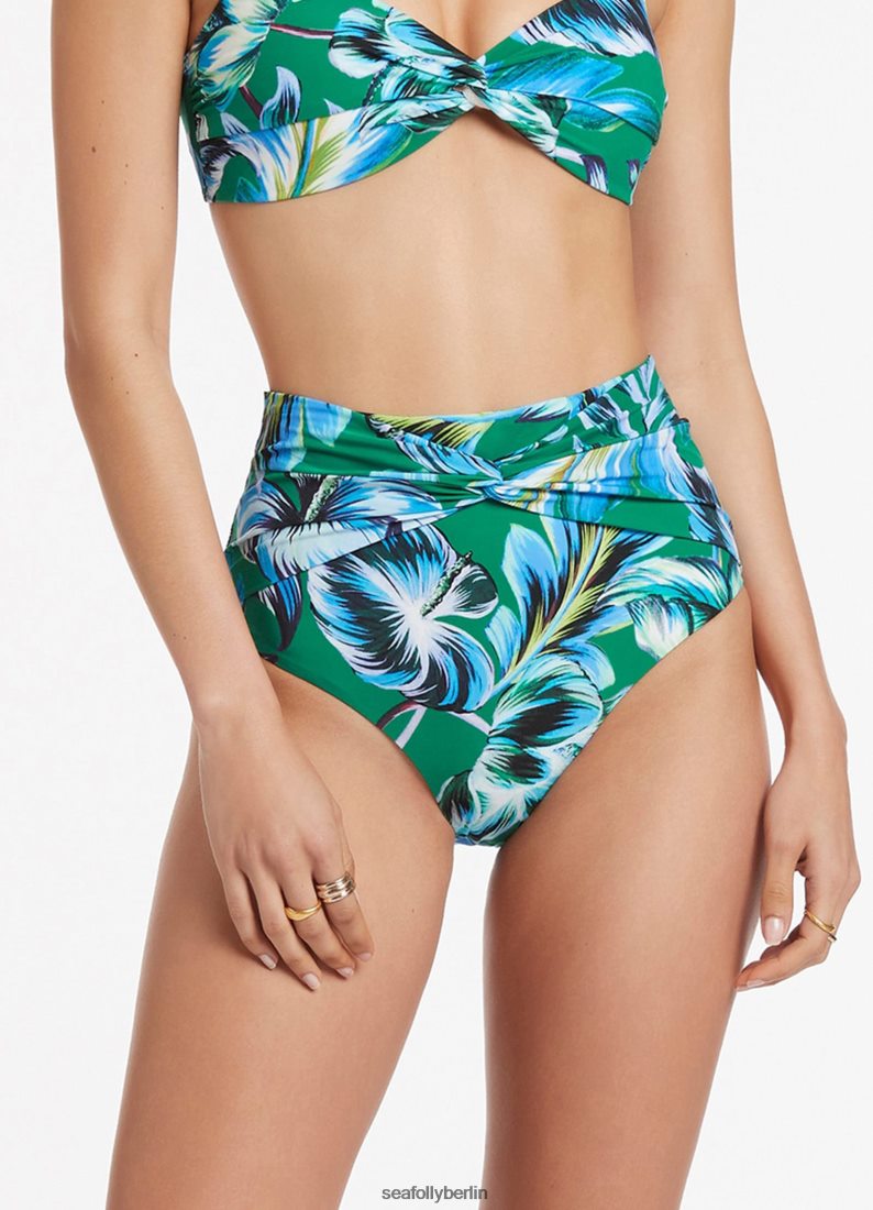 Badebekleidung Seafolly Viva Twist-Front-Bikiniunterteil Smaragd Frauen 6RVZTV422
