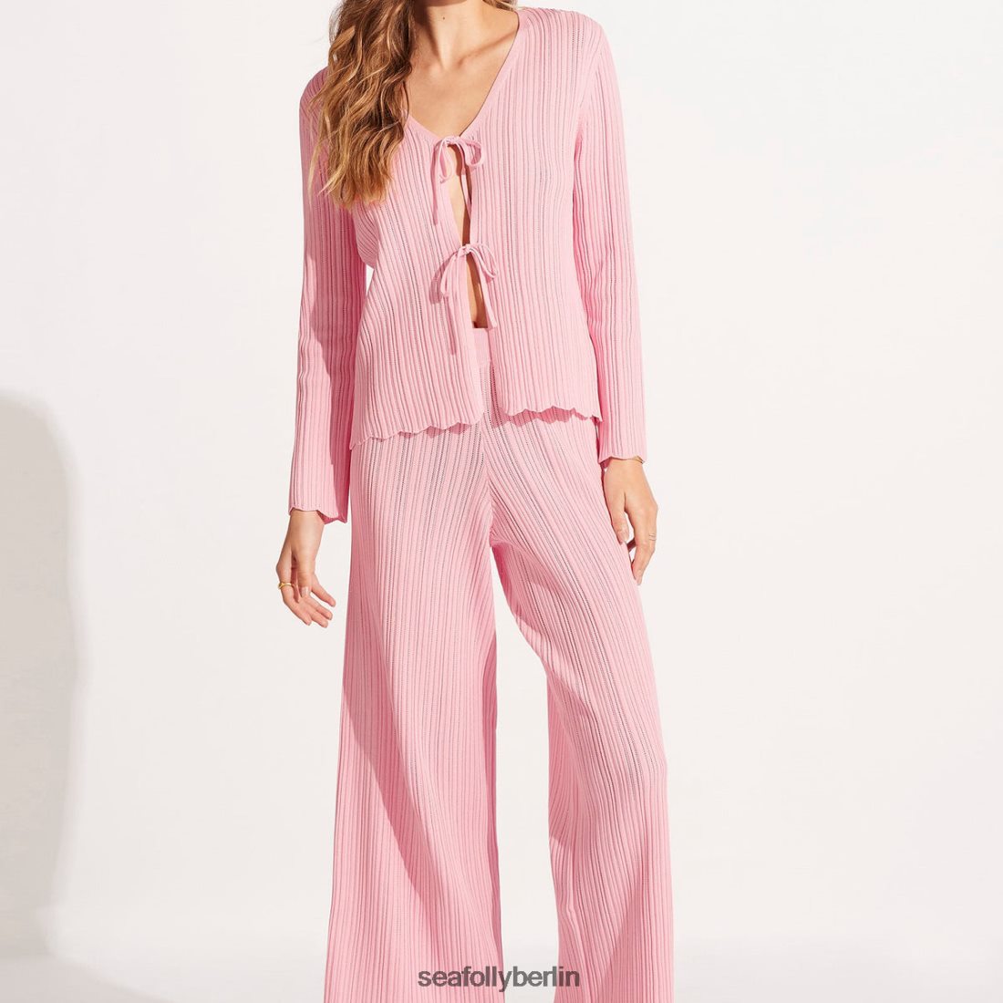 Kleidung Seafolly Gehäkeltes Strickoberteil mit Bindeband Parfaitrosa Frauen 6RVZTV648