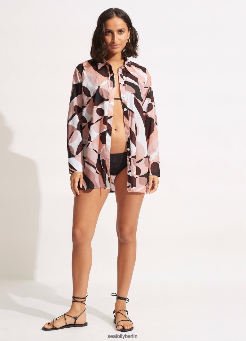 Kleidung Seafolly Hemd am Pool Sepia Frauen 6RVZTV746