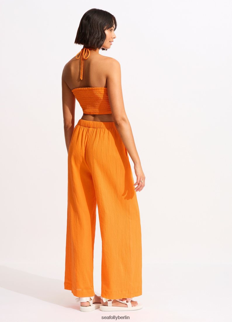 Kleidung Seafolly Crinkle-Strandhose Mandarin Frauen 6RVZTV751