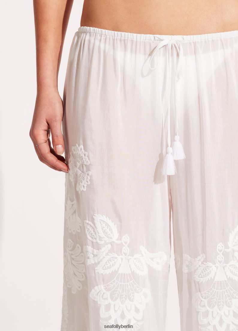 Kleidung Seafolly bestickte Hose Weiß Frauen 6RVZTV752