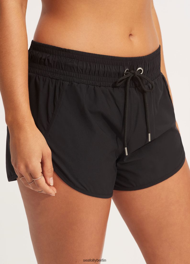 Kleidung Seafolly kollektive aktive Boardshorts Schwarz Frauen 6RVZTV634