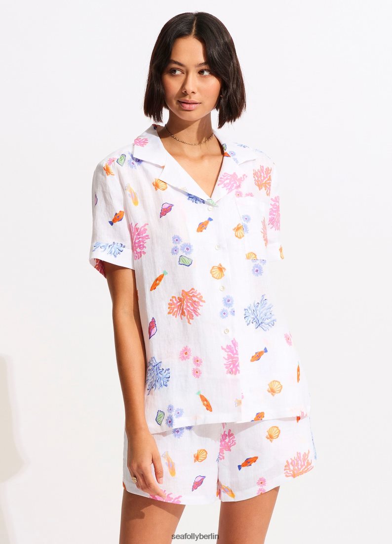 Kleidung Seafolly unter dem Meeresstrand kurz Weiß Frauen 6RVZTV750