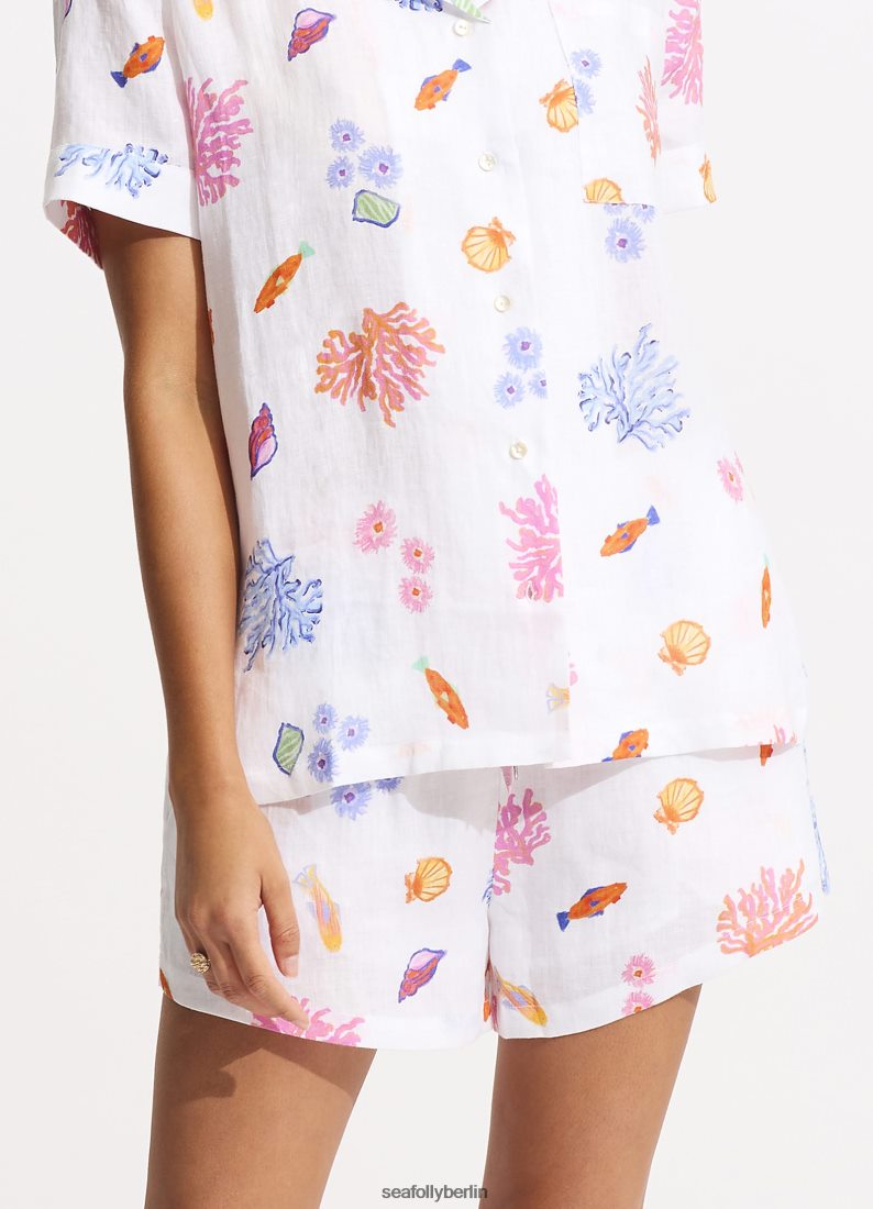 Kleidung Seafolly unter dem Meeresstrand kurz Weiß Frauen 6RVZTV750