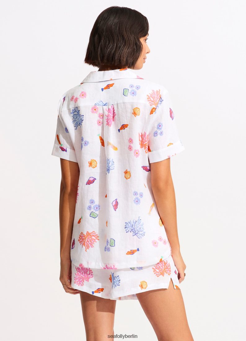 Kleidung Seafolly unter dem Meeresstrand kurz Weiß Frauen 6RVZTV750