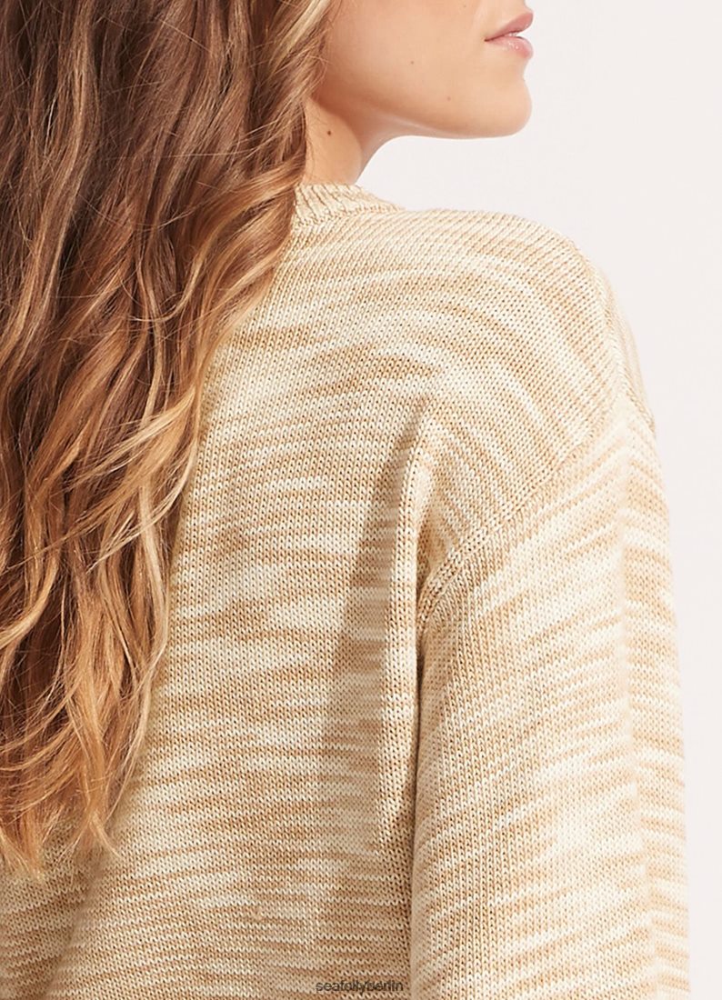 Kleidung Seafolly melierter Strickpullover Sand Frauen 6RVZTV644