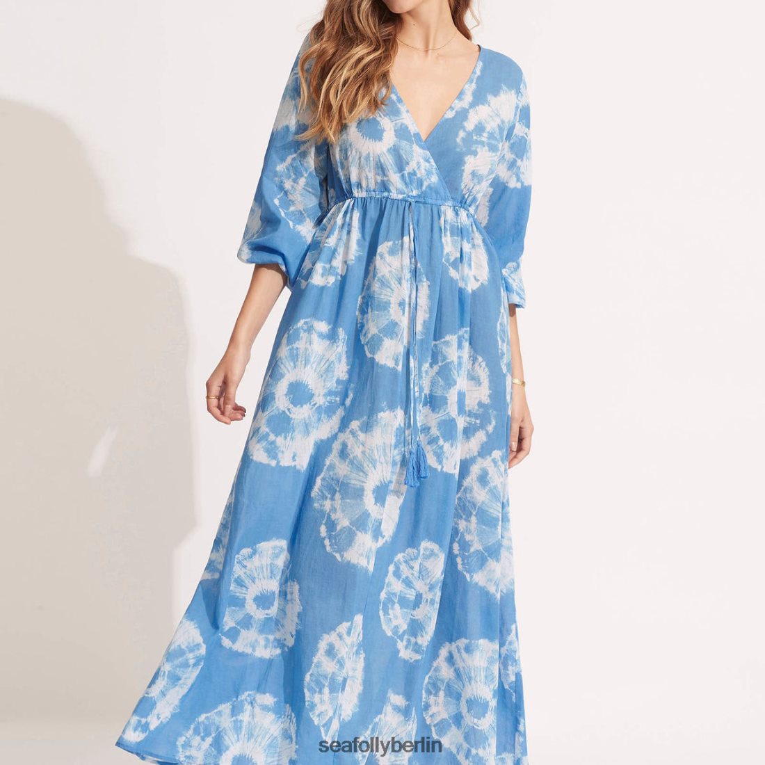 Kleidung Seafolly Batik-Maxikleid azurblau Frauen 6RVZTV683