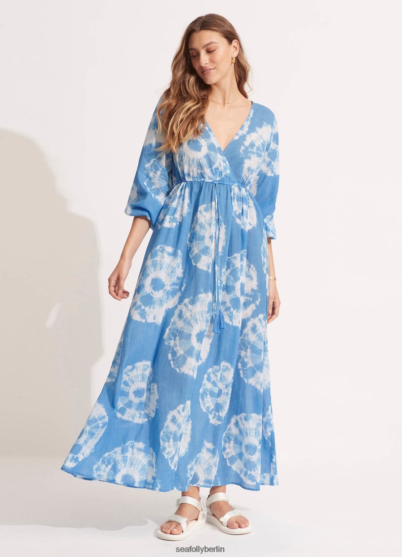 Kleidung Seafolly Batik-Maxikleid azurblau Frauen 6RVZTV683