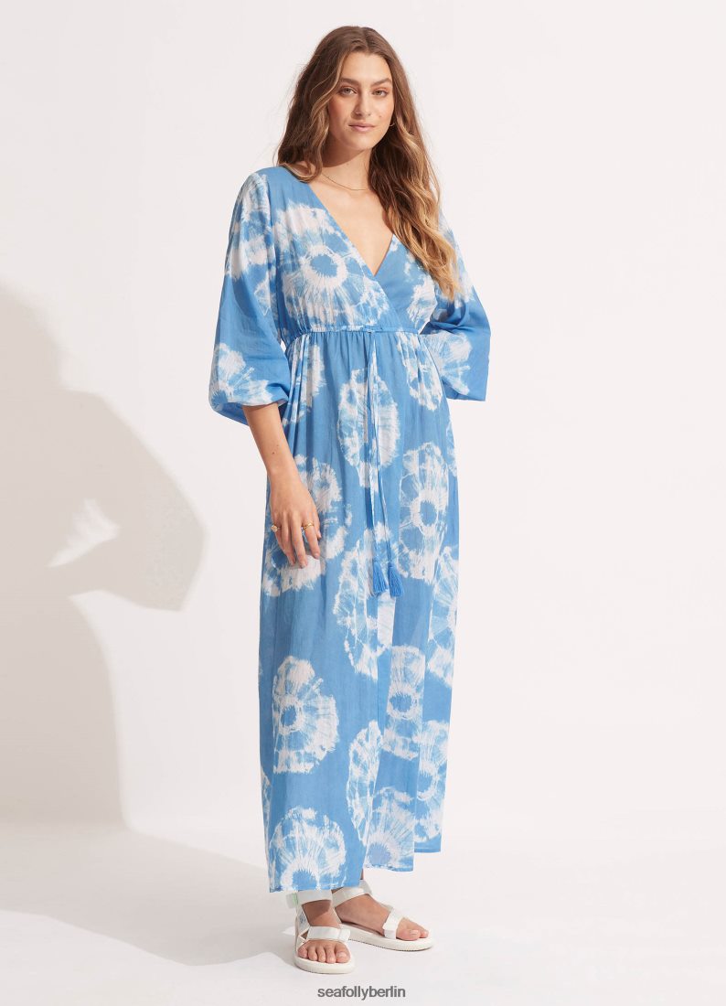 Kleidung Seafolly Batik-Maxikleid azurblau Frauen 6RVZTV683