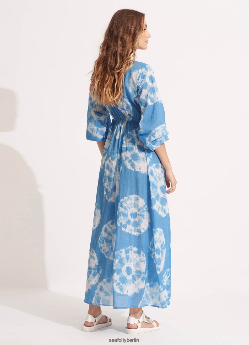 Kleidung Seafolly Batik-Maxikleid azurblau Frauen 6RVZTV683