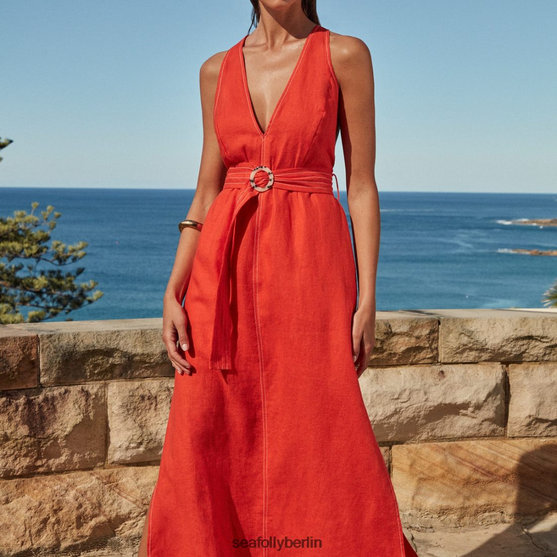 Kleidung Seafolly Jetset-Kleid mit tiefem Stich fiamma Frauen 6RVZTV700