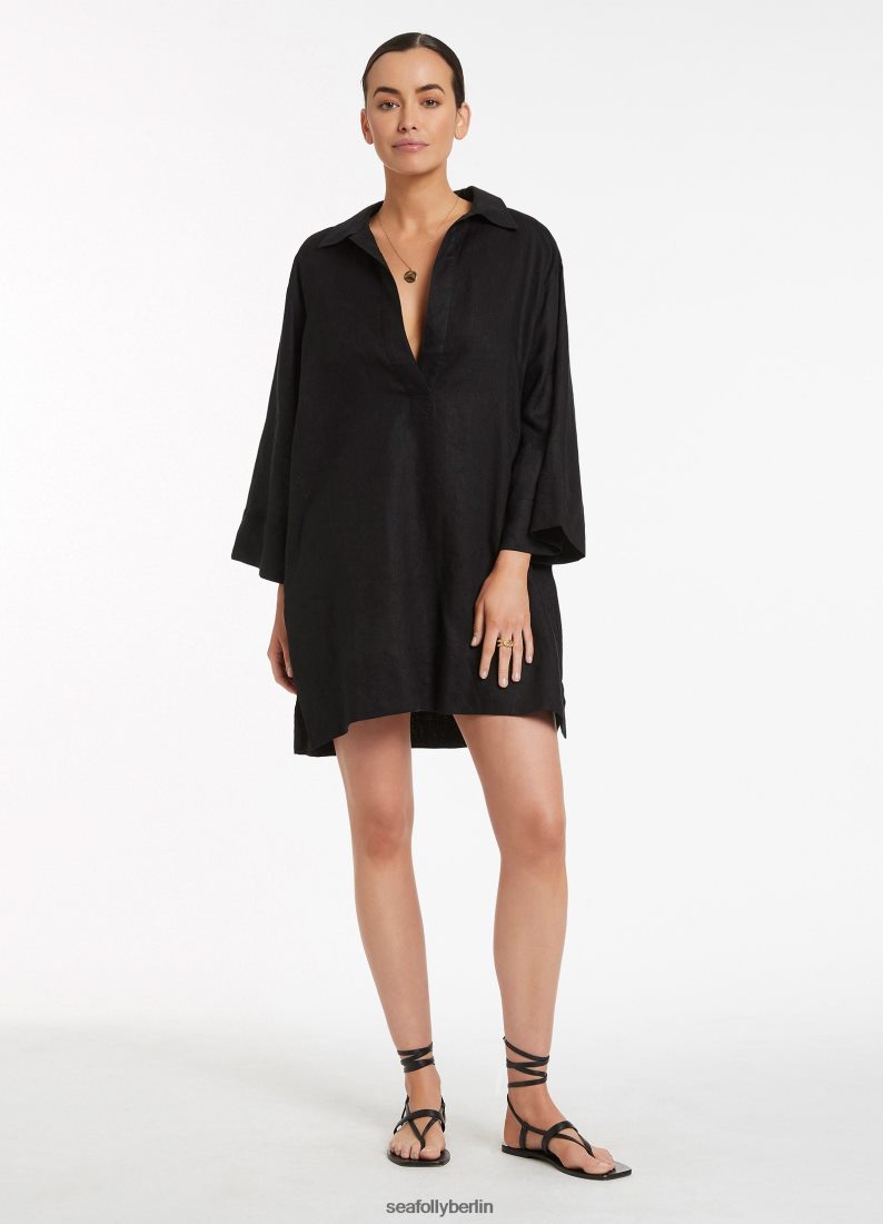 Kleidung Seafolly Jetset-Pullover-Kaftan Schwarz Frauen 6RVZTV705