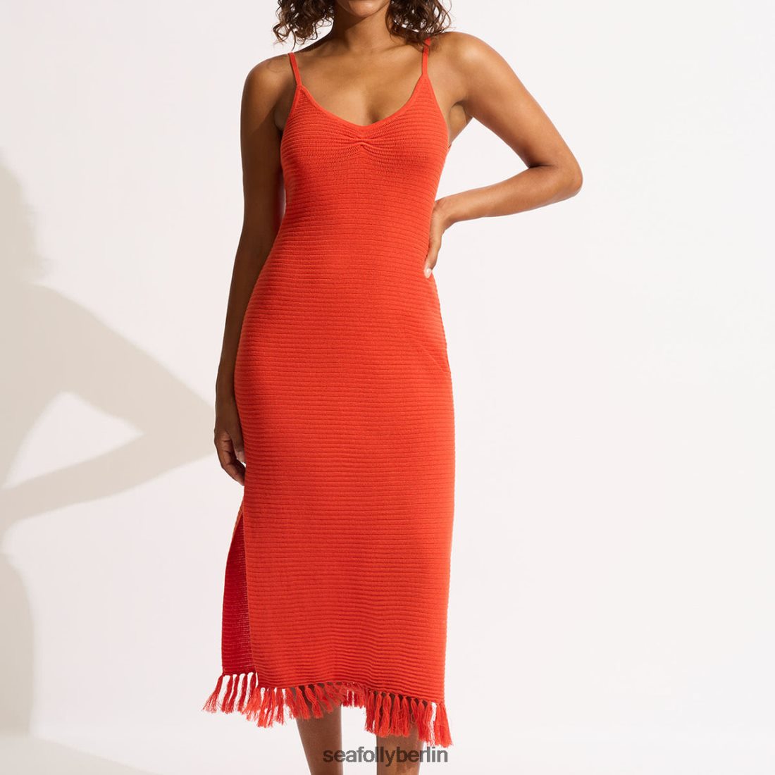 Kleidung Seafolly Maxi-Stricküberzug Tamarillo Frauen 6RVZTV657