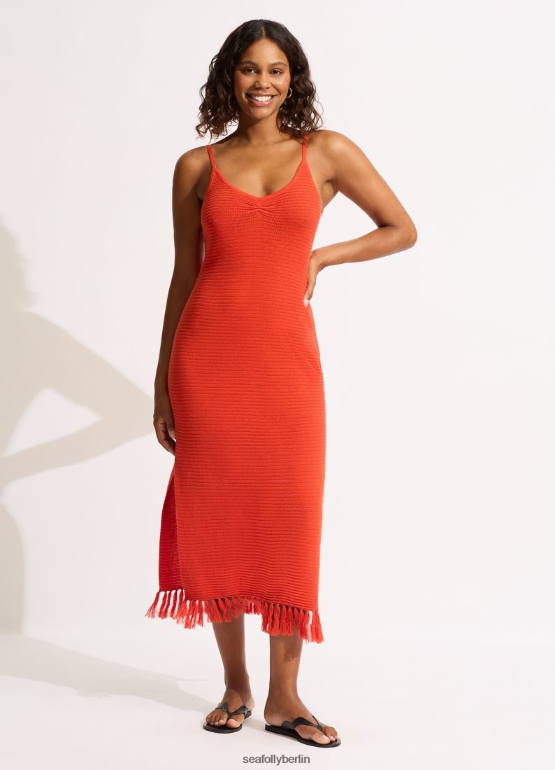 Kleidung Seafolly Maxi-Stricküberzug Tamarillo Frauen 6RVZTV657