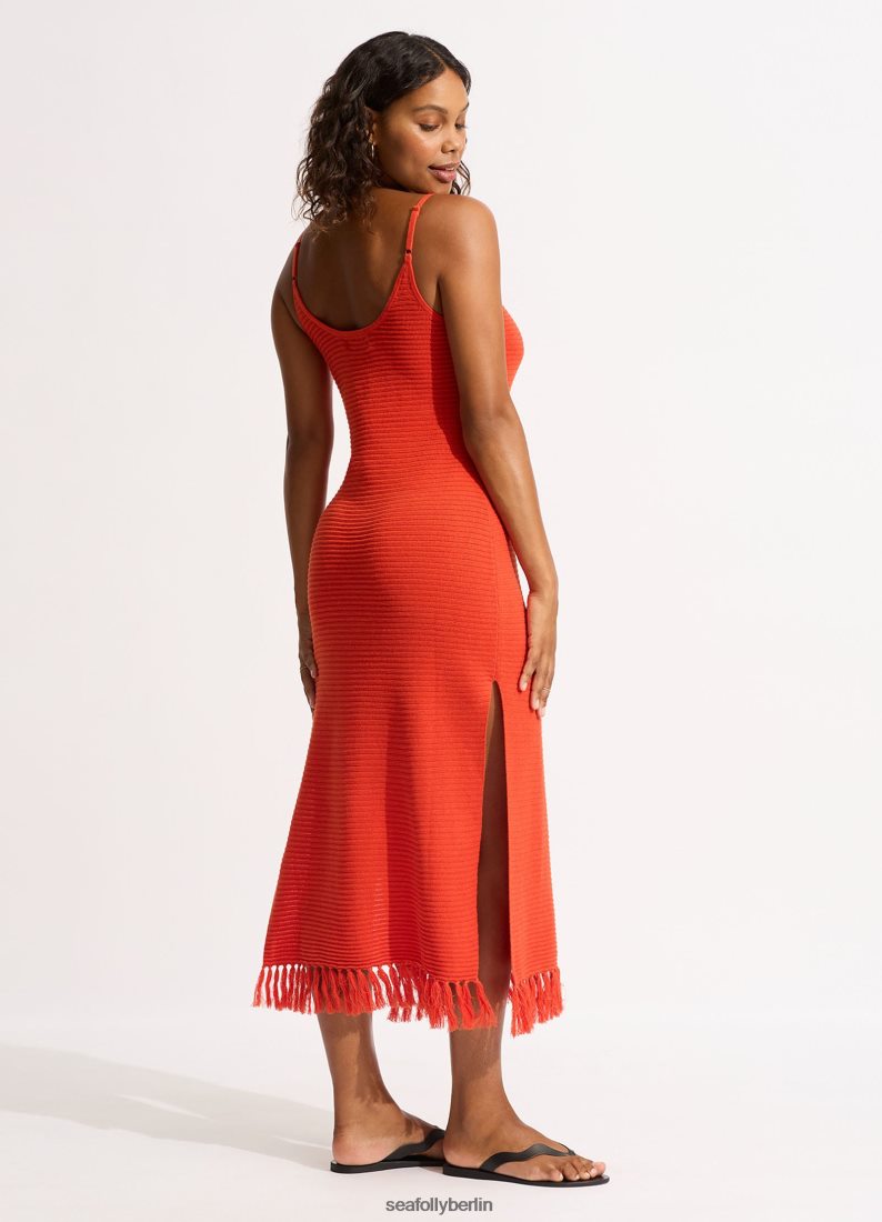 Kleidung Seafolly Maxi-Stricküberzug Tamarillo Frauen 6RVZTV657