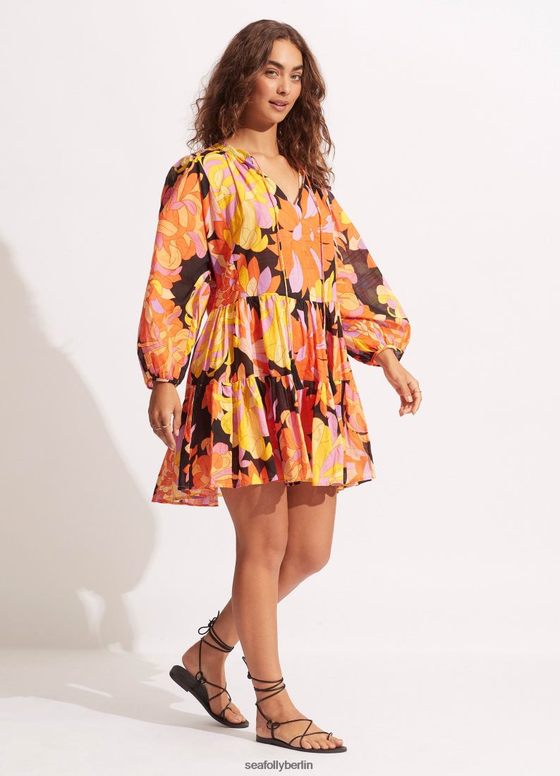Kleidung Seafolly Palm Springs-Stufenkleid Schwarz Frauen 6RVZTV691