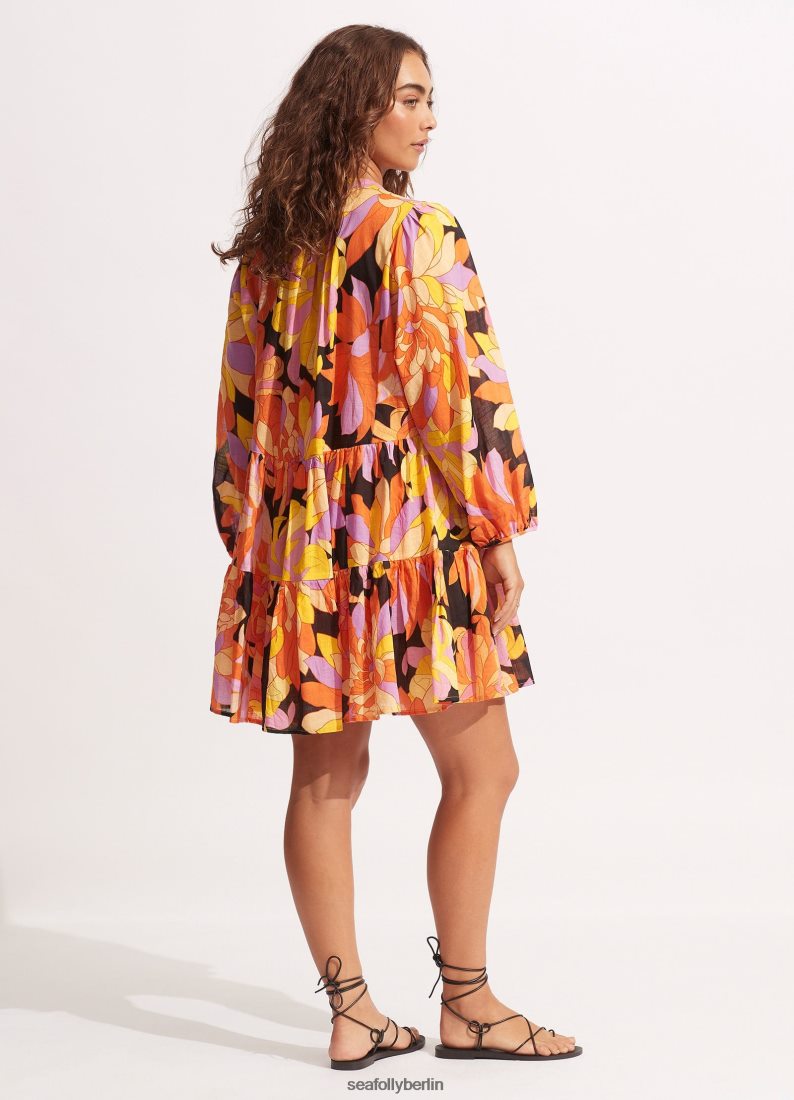Kleidung Seafolly Palm Springs-Stufenkleid Schwarz Frauen 6RVZTV691