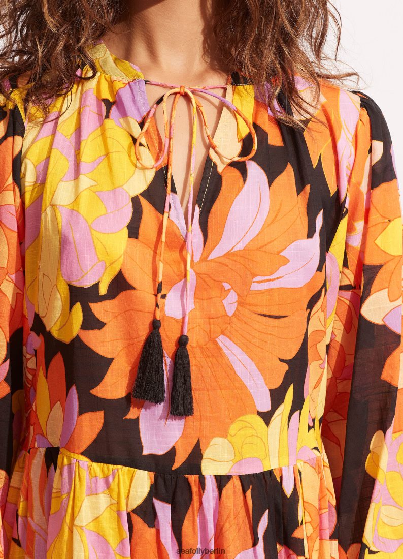 Kleidung Seafolly Palm Springs-Stufenkleid Schwarz Frauen 6RVZTV691