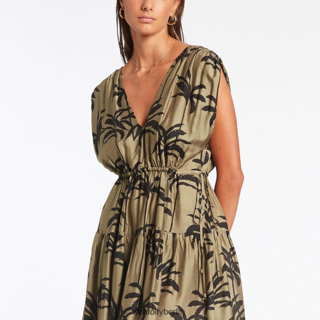 Kleidung Seafolly Palme-gestufte Vertuschung Olive Frauen 6RVZTV704