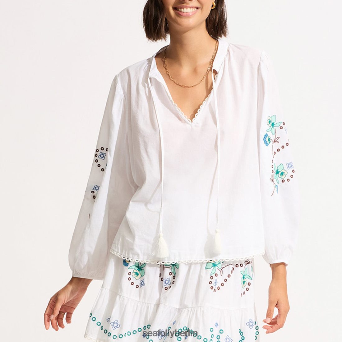 Kleidung Seafolly Rock mit Eden-Stickerei Weiß Frauen 6RVZTV722