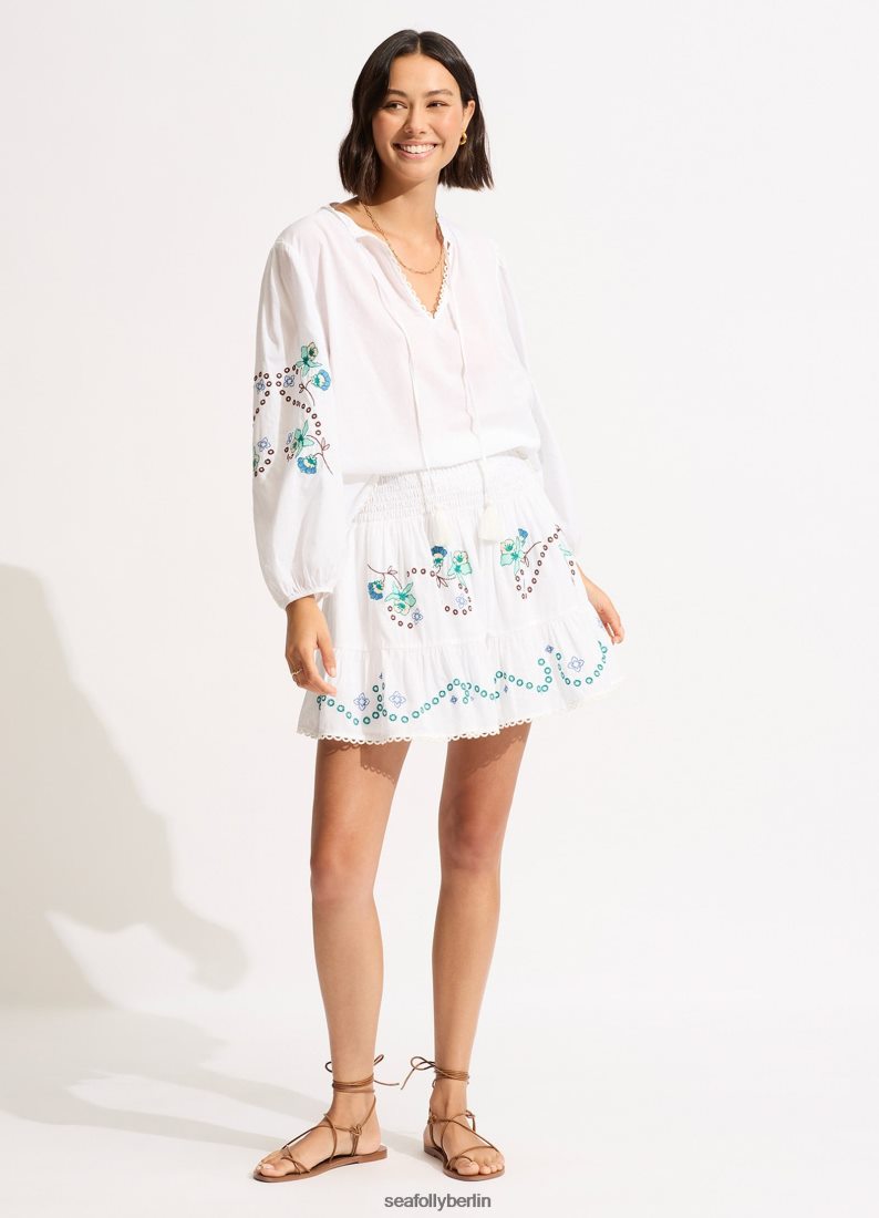 Kleidung Seafolly Rock mit Eden-Stickerei Weiß Frauen 6RVZTV722