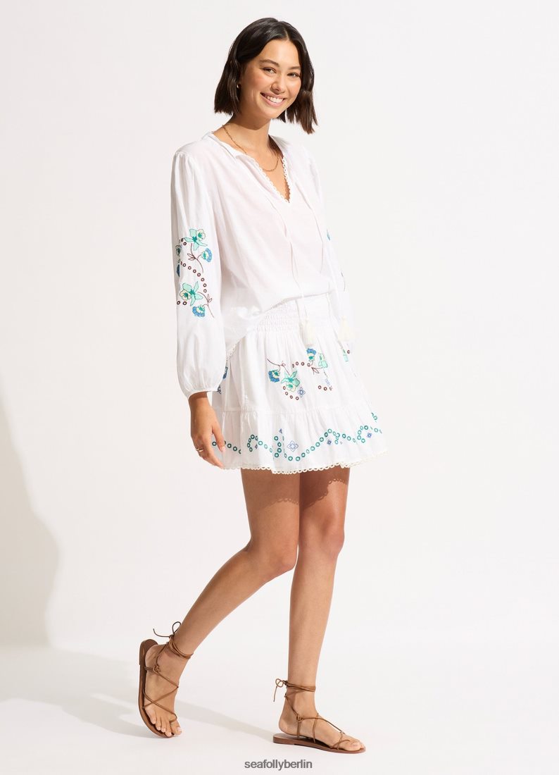 Kleidung Seafolly Rock mit Eden-Stickerei Weiß Frauen 6RVZTV722