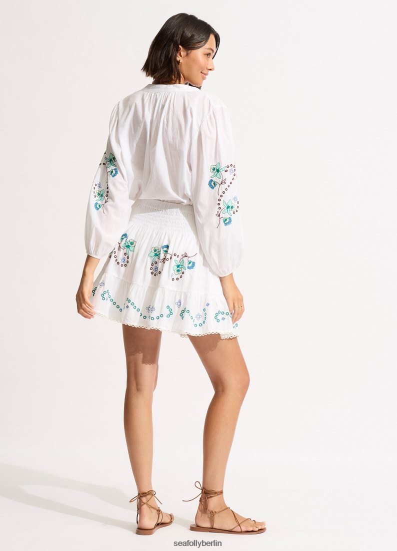 Kleidung Seafolly Rock mit Eden-Stickerei Weiß Frauen 6RVZTV722