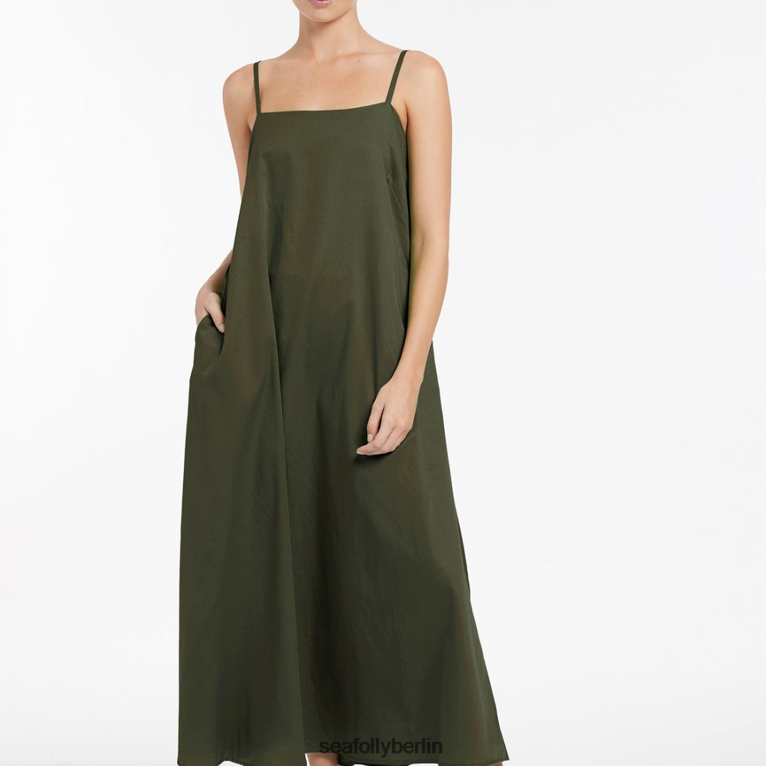 Kleidung Seafolly Trägerkleid in Jetset-A-Linie Olive Frauen 6RVZTV698