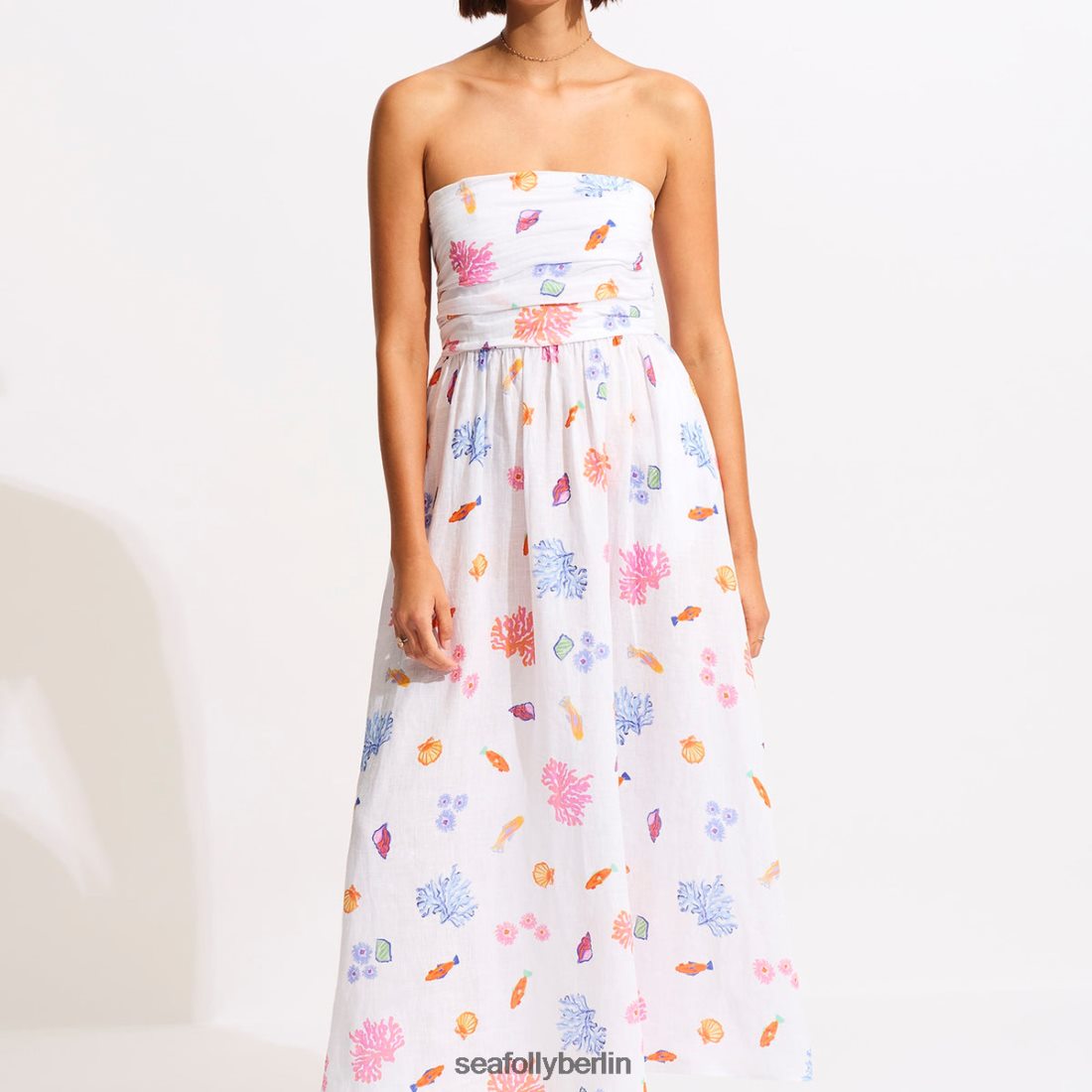 Kleidung Seafolly Trägerloses Maxikleid unter dem Meer Weiß Frauen 6RVZTV672