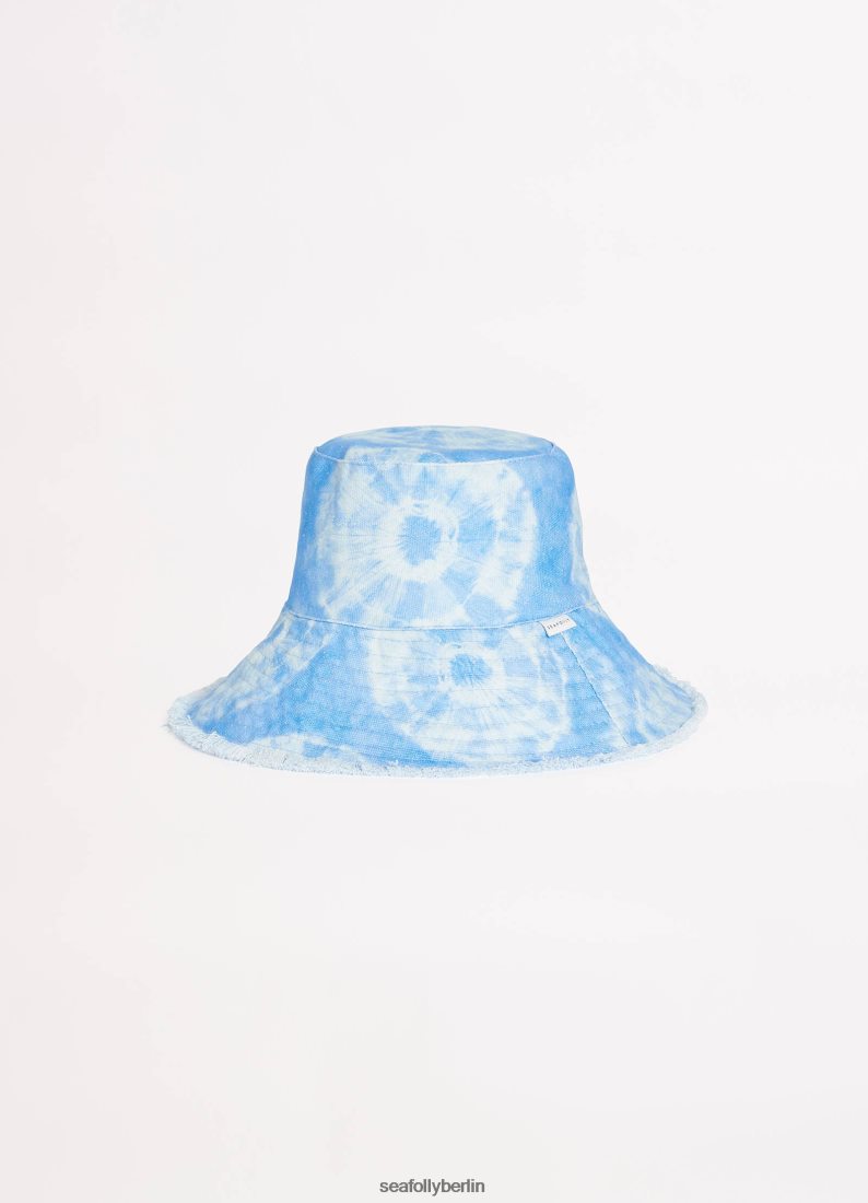 Zubehör Seafolly Batik-Eimerhut azurblau Frauen 6RVZTV779